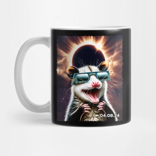 Celestial Opossum: Lunar Eclipse Encounter on Nocturnal Journey T-Shirt Mug